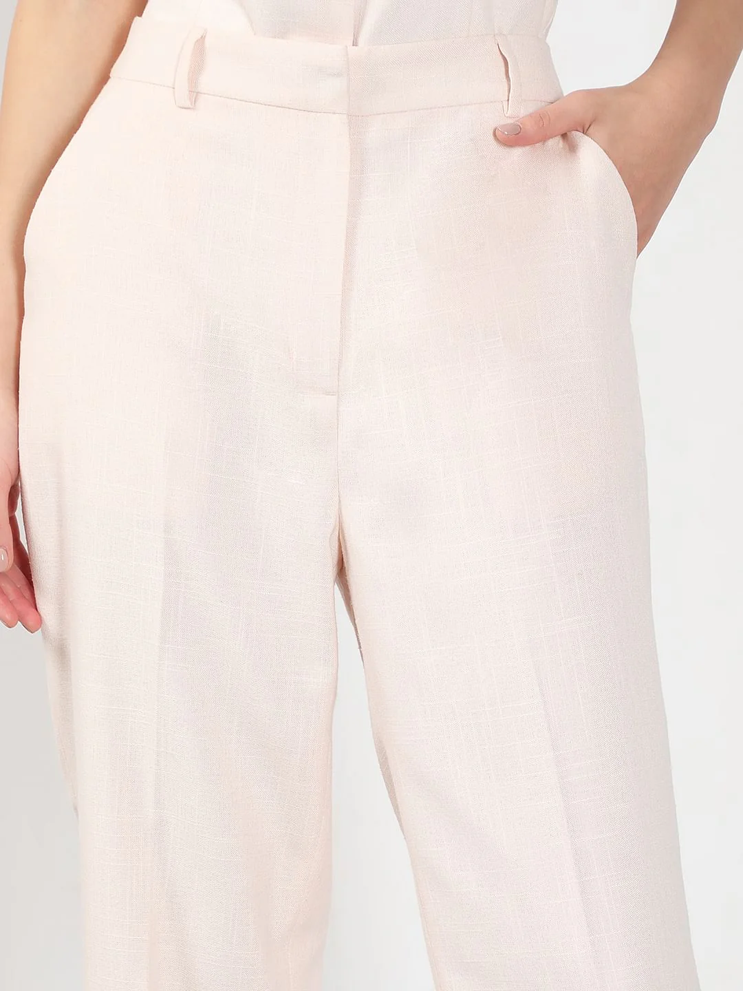 Light Pink High Rise Tailored Pants - Image 6
