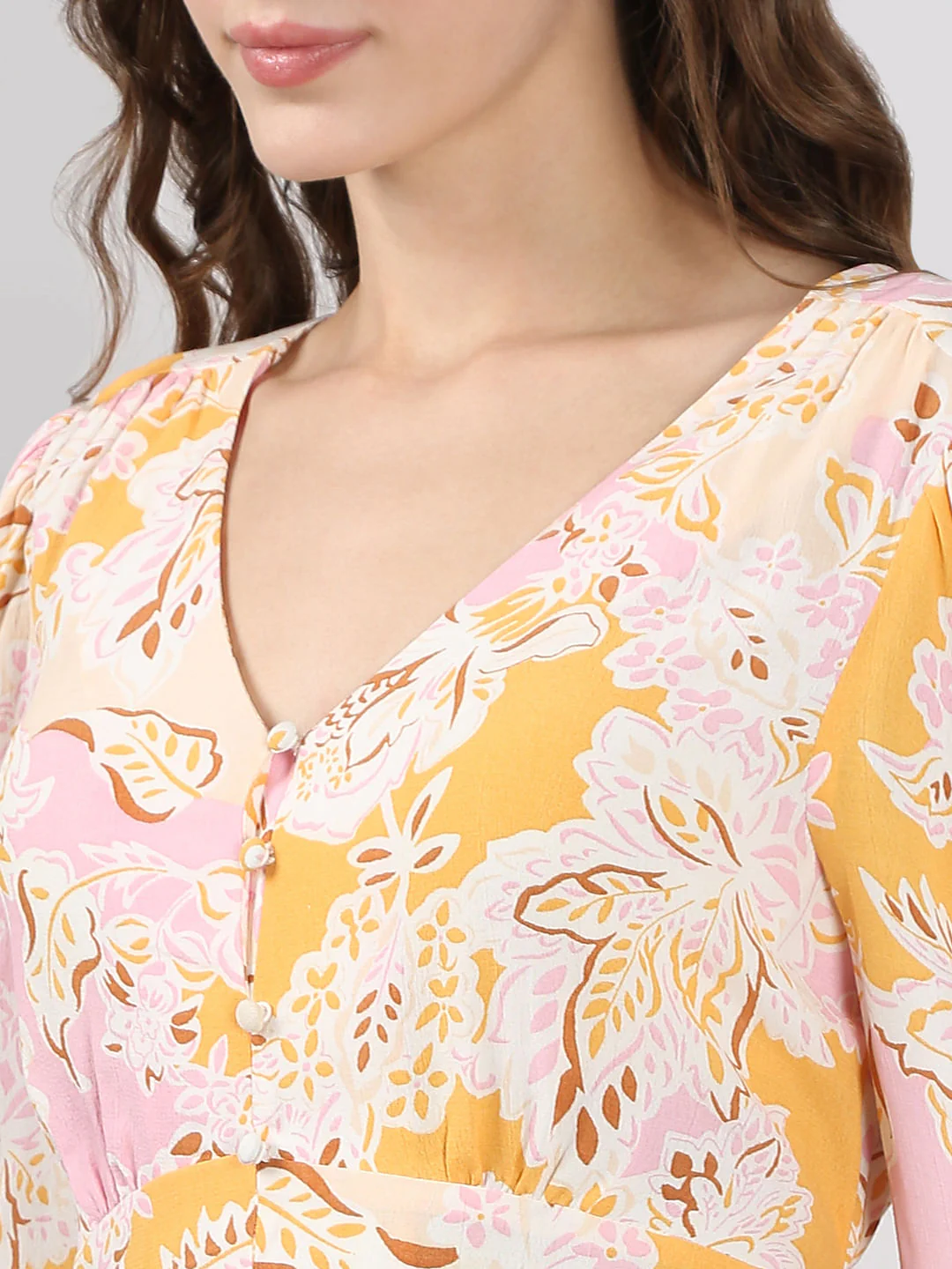 Pink Floral Midi Dress - Image 6