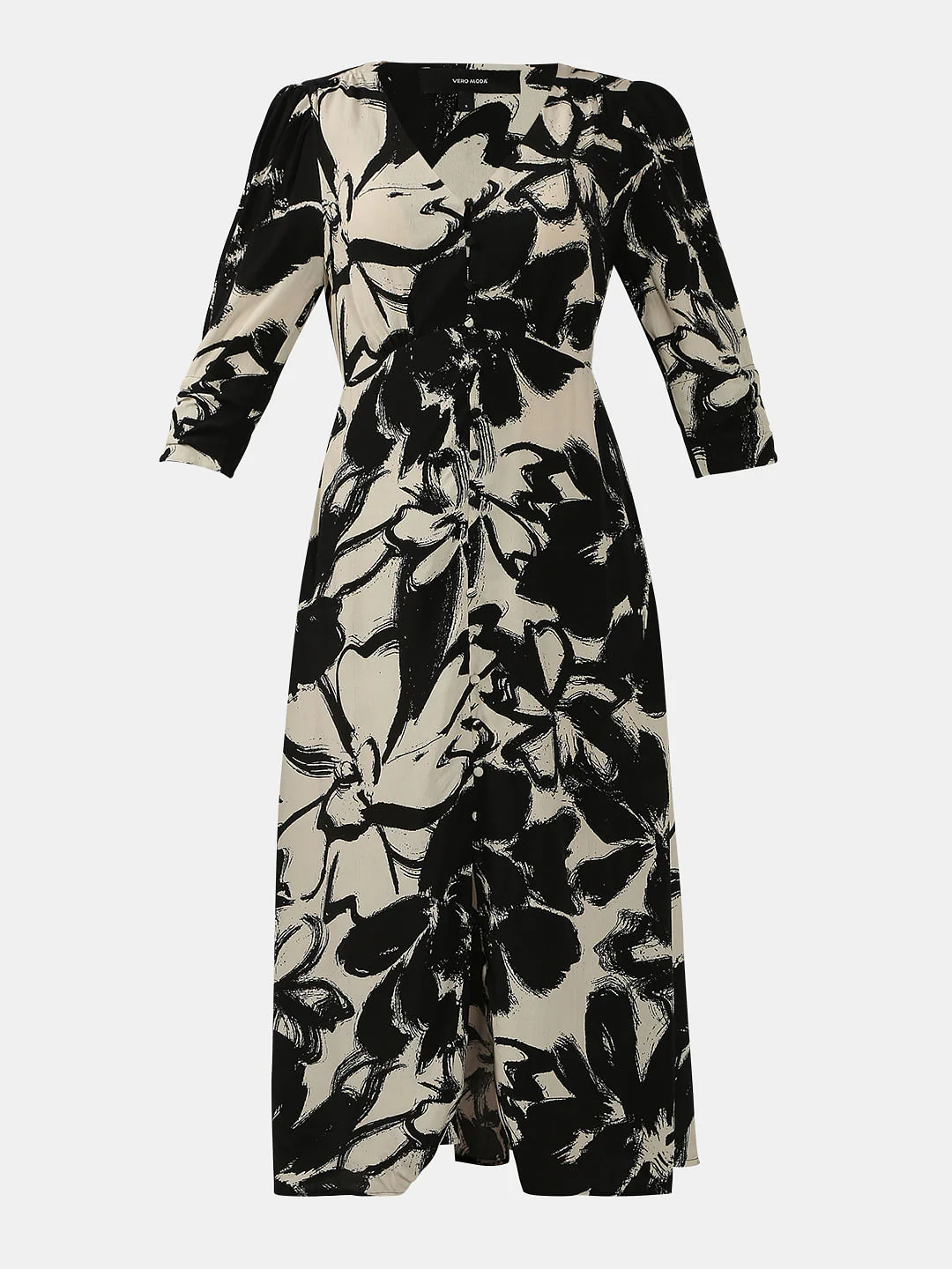 Black Floral Midi Dress - Image 6