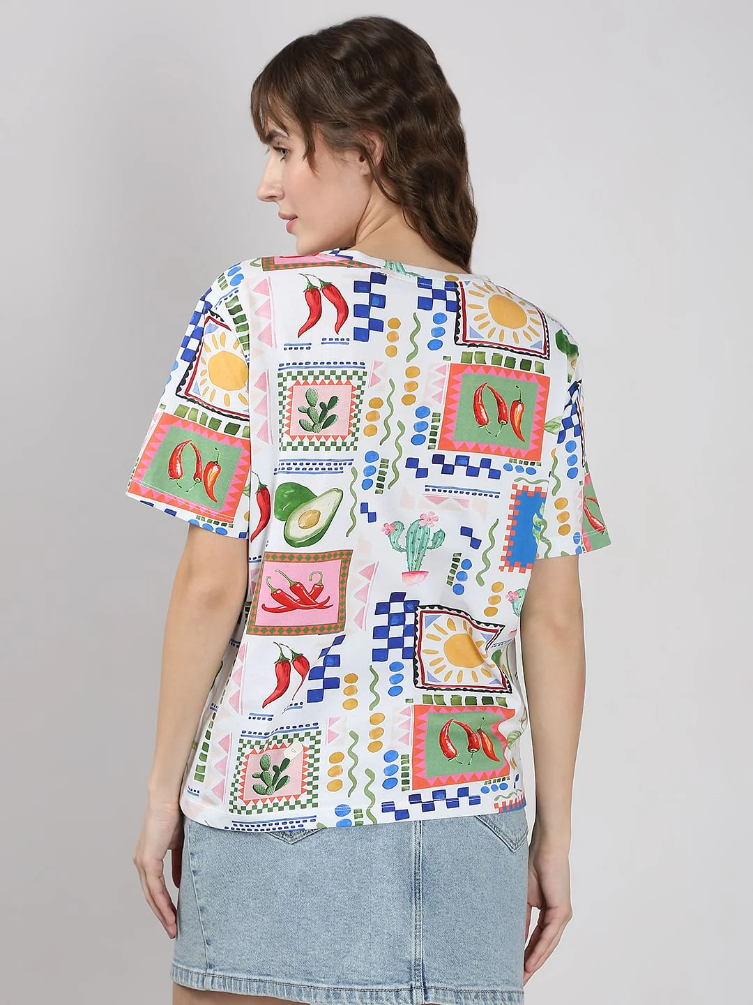 White Printed Cotton T-Shirt - Image 4