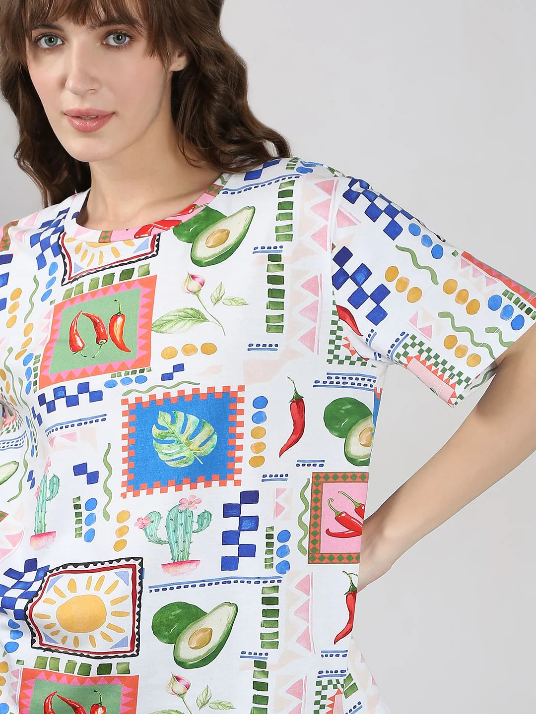 White Printed Cotton T-Shirt - Image 6