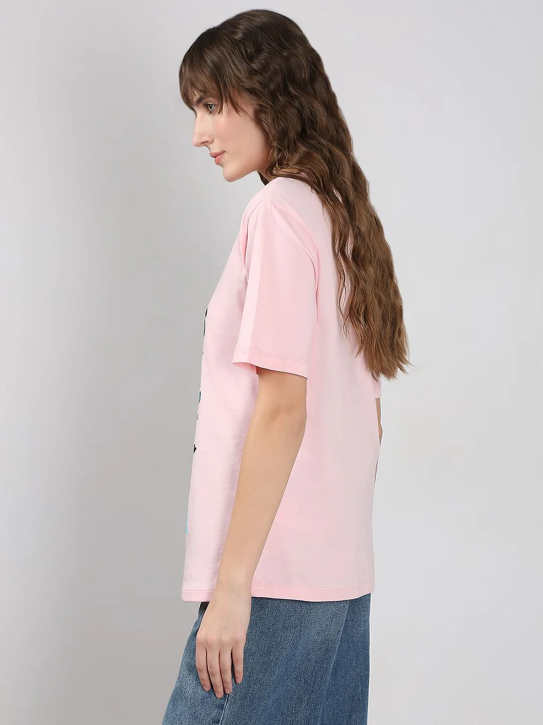 Pink Printed Cotton T-Shirt - Image 3