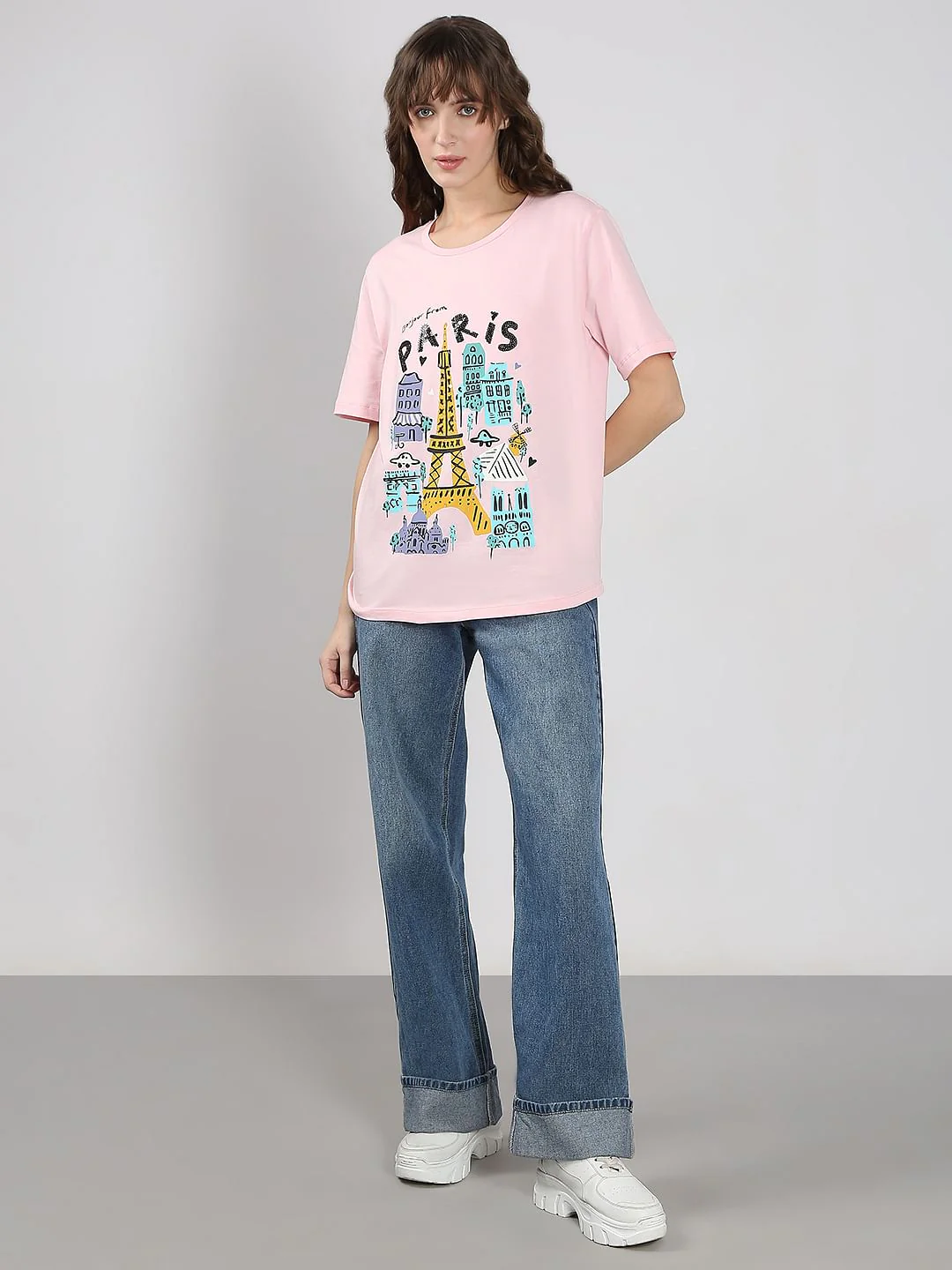 Pink Printed Cotton T-Shirt - Image 5