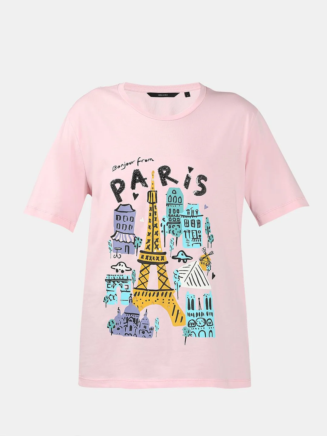 Pink Printed Cotton T-Shirt - Image 7