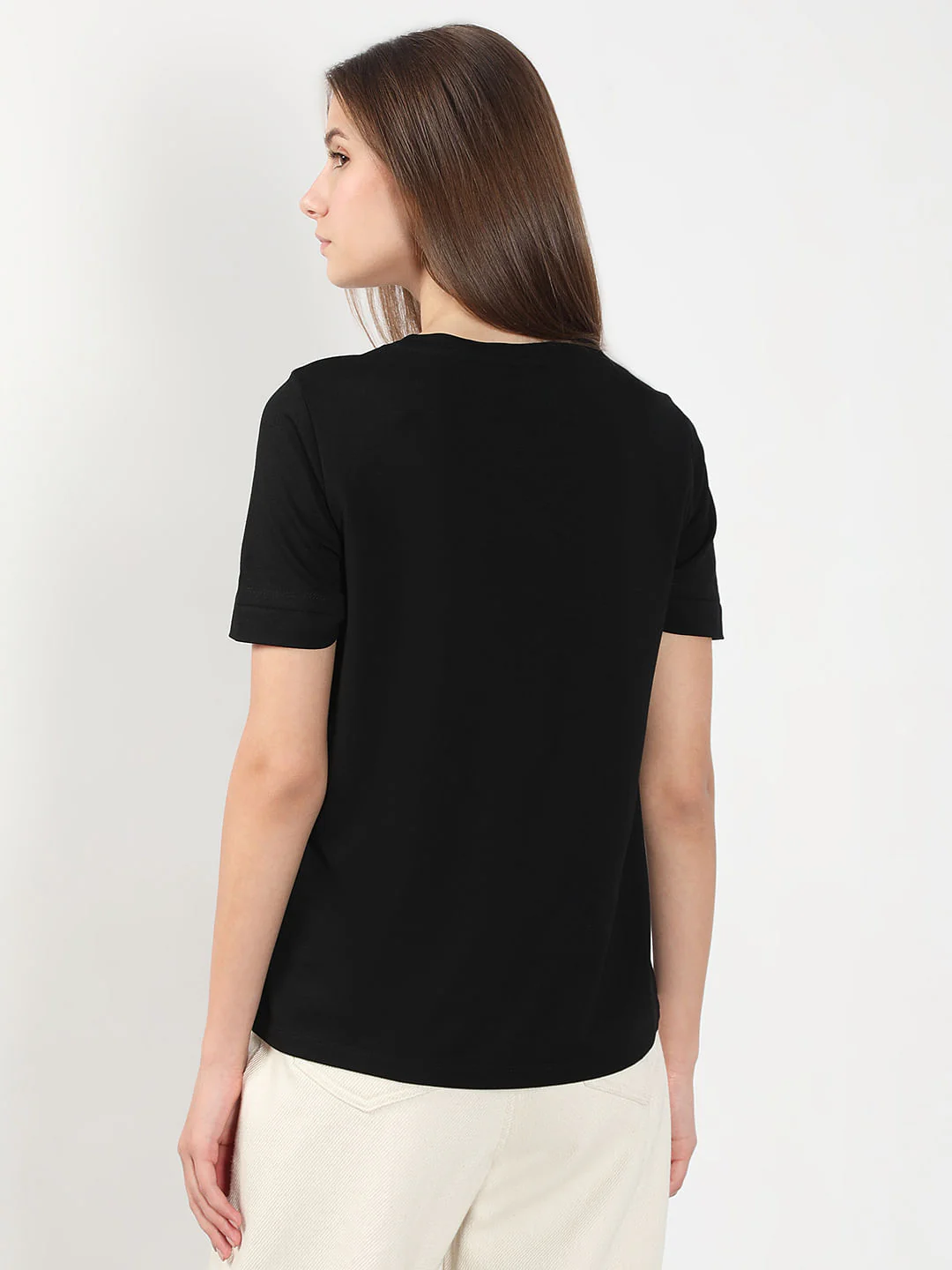 Black Crochet Pocket T-Shirt - Image 4