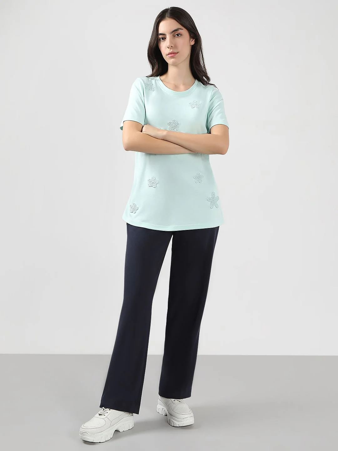 Mint Green Embroidered T-Shirt - Image 5
