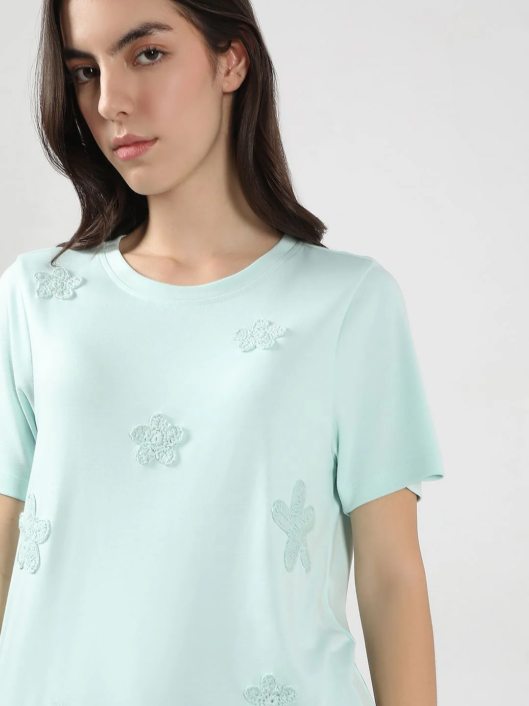 Mint Green Embroidered T-Shirt - Image 6