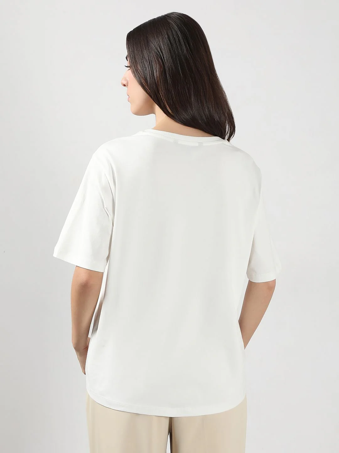 White Printed Cotton T-Shirt - Image 4
