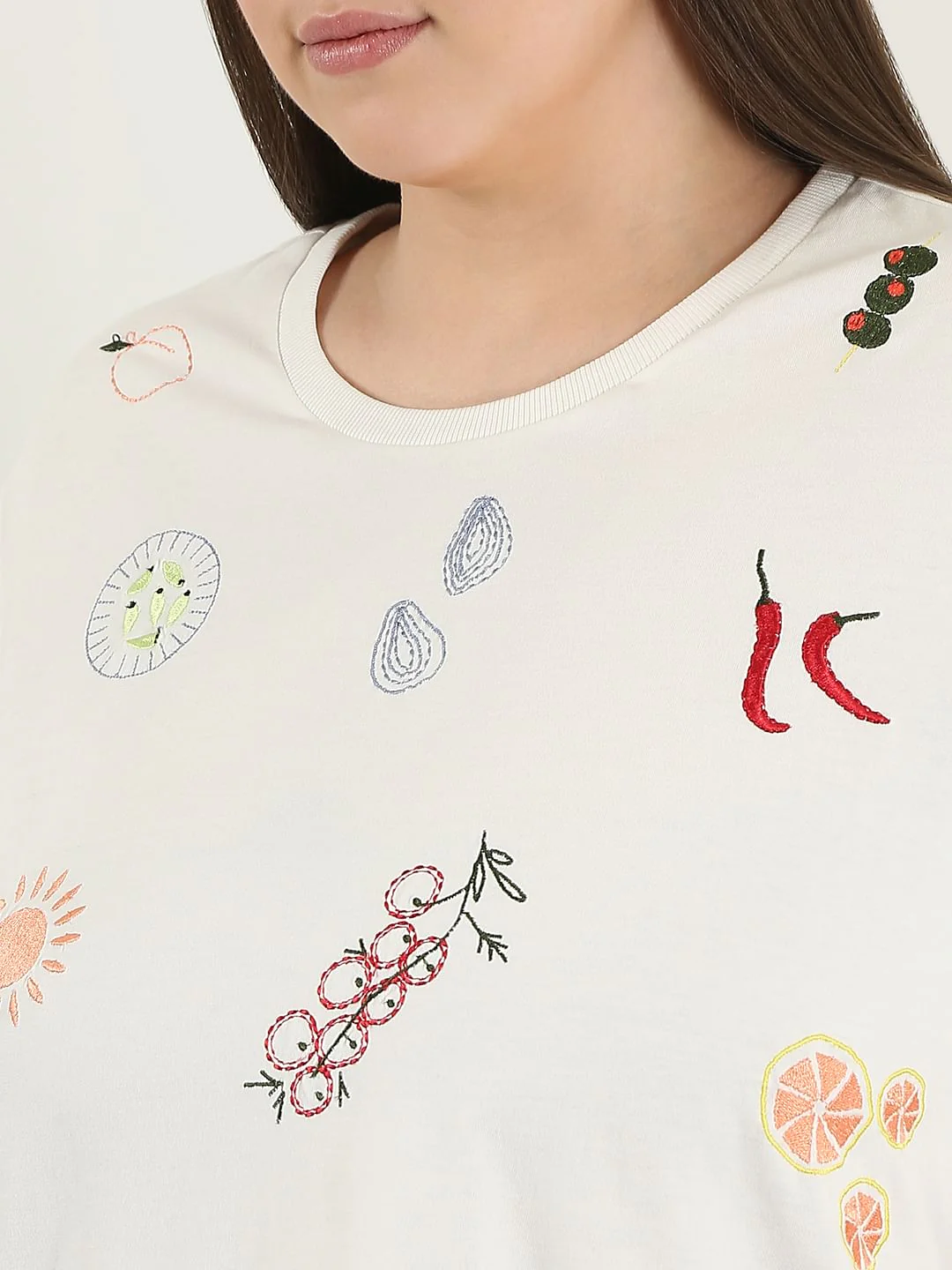 Curve White Printed Cotton T-Shirt - Image 8