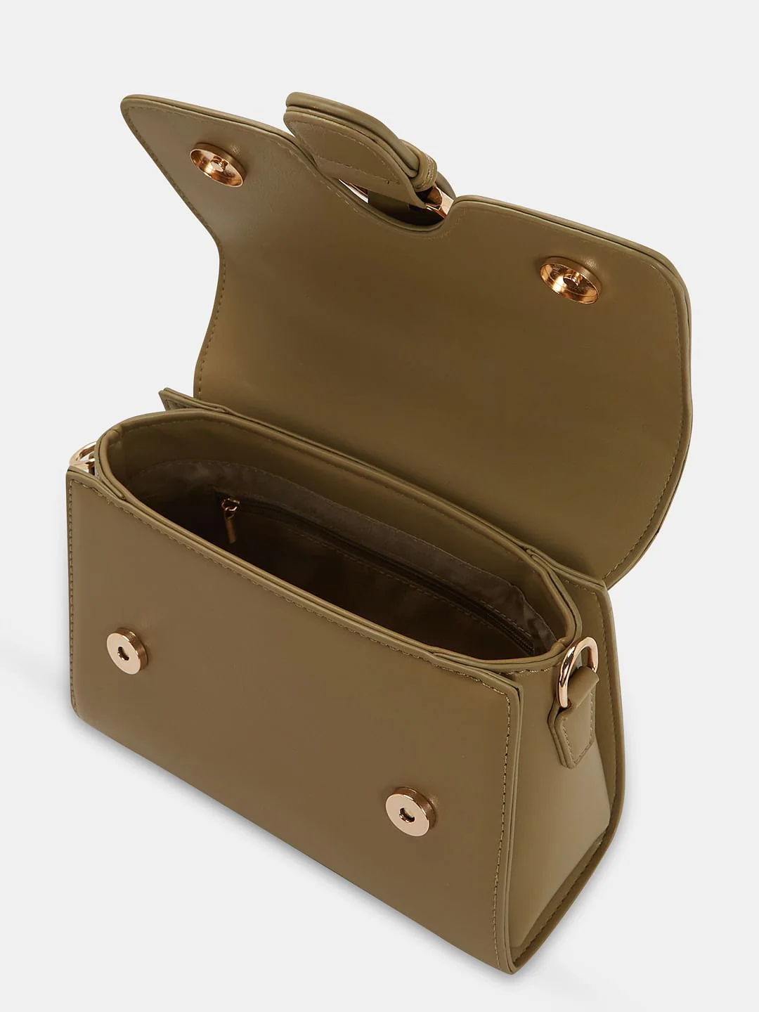 Khaki Scarf Detail Sling Bag - Image 5