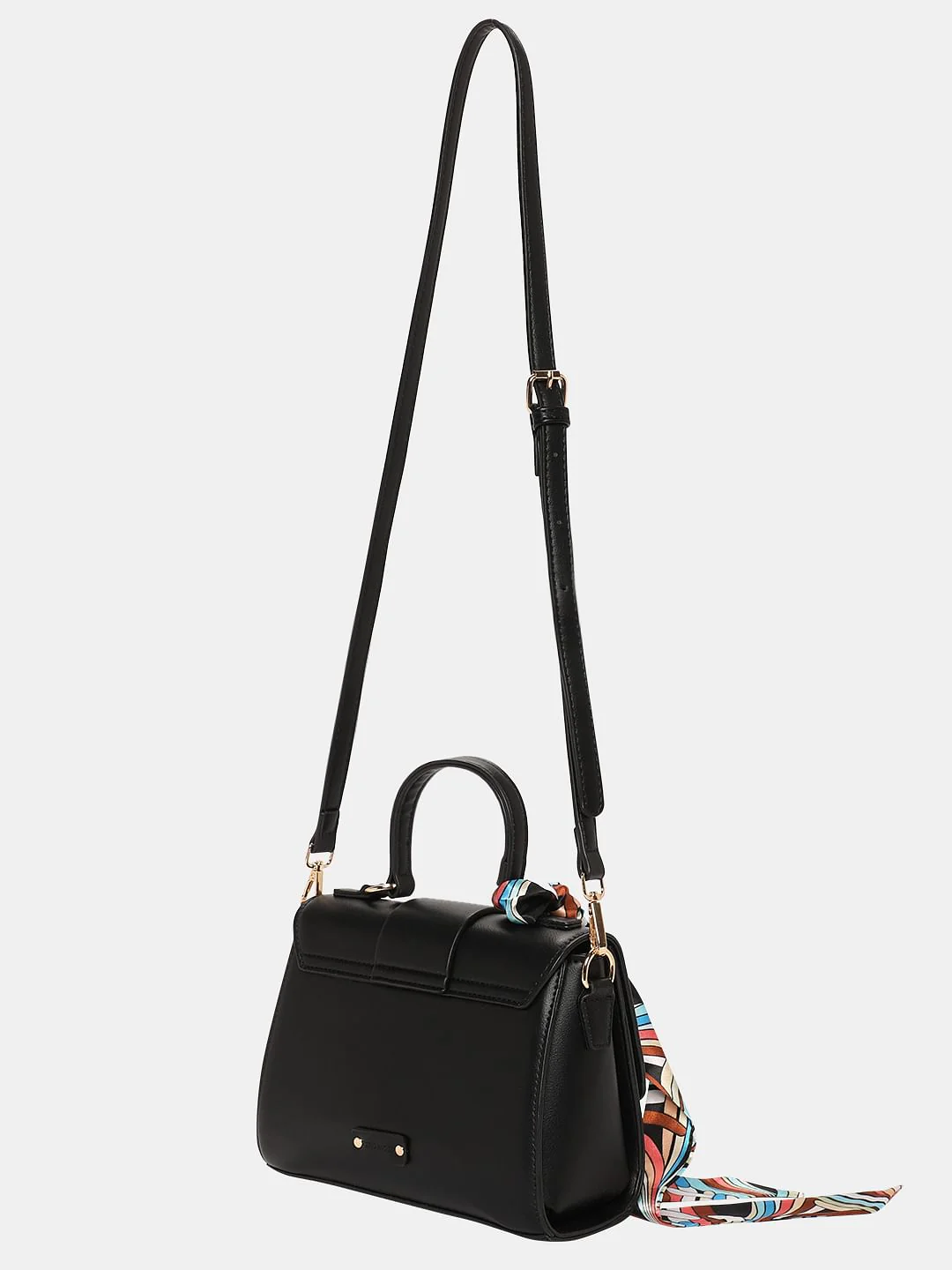 Black Scarf Detail Sling Bag - Image 3