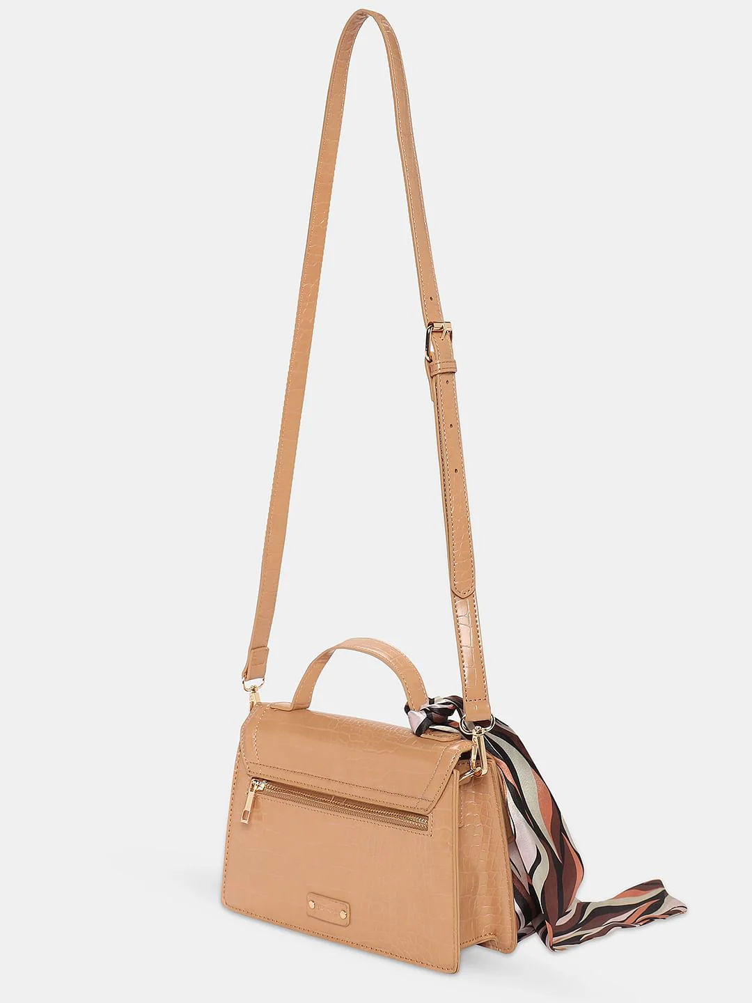 Beige Textured Sling Bag - Image 3