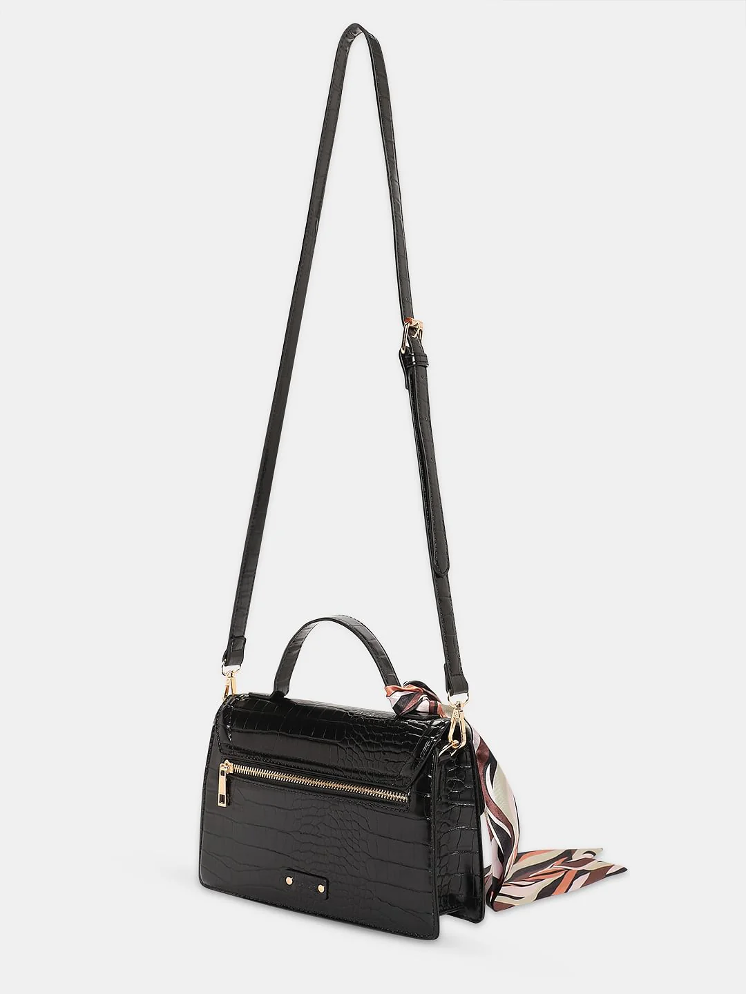 Black Textured Sling Bag - Image 3