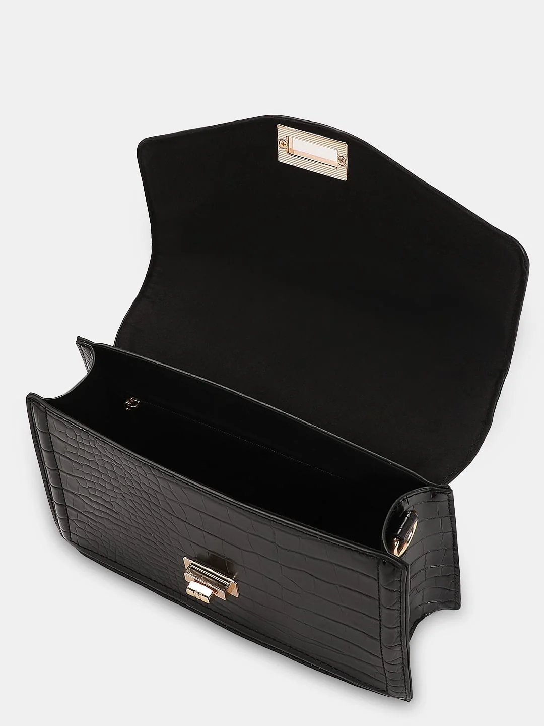 Black Textured Sling Bag - Image 5