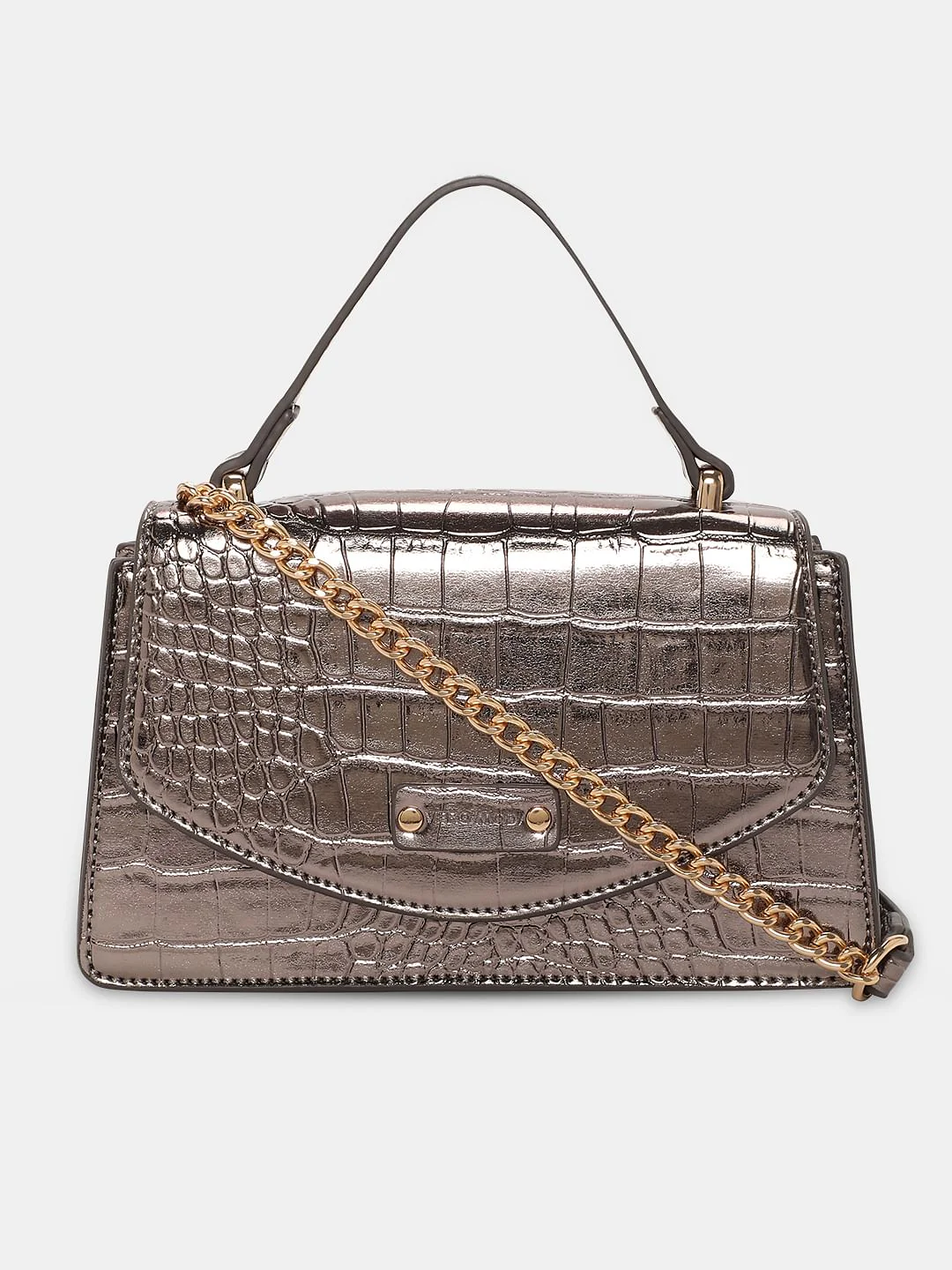 Silver Textured Sling Bag - Image 2