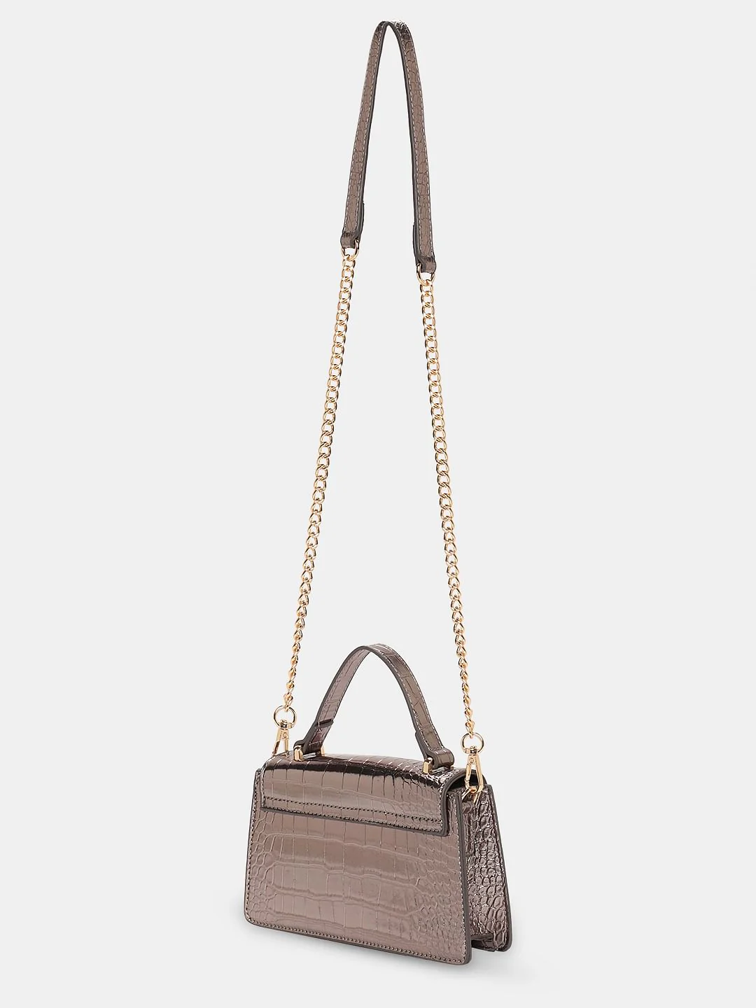 Silver Textured Sling Bag - Image 3