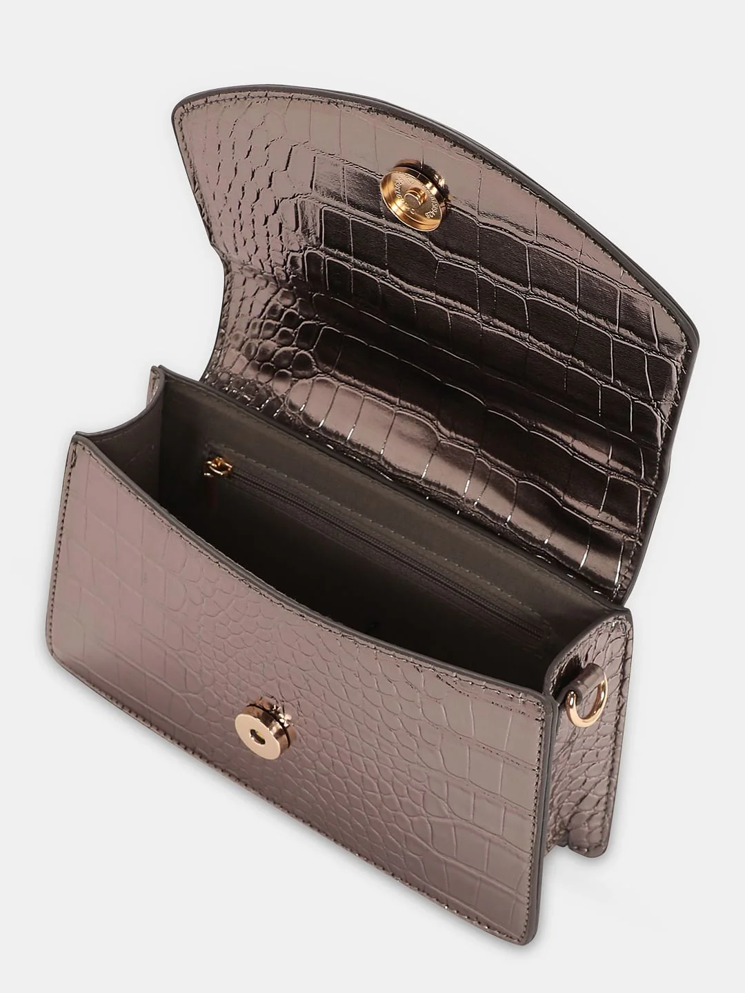 Silver Textured Sling Bag - Image 5