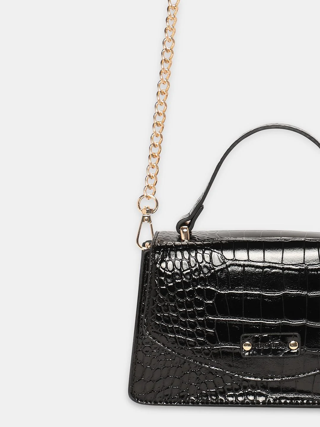 Black Textured Sling Bag - Image 4