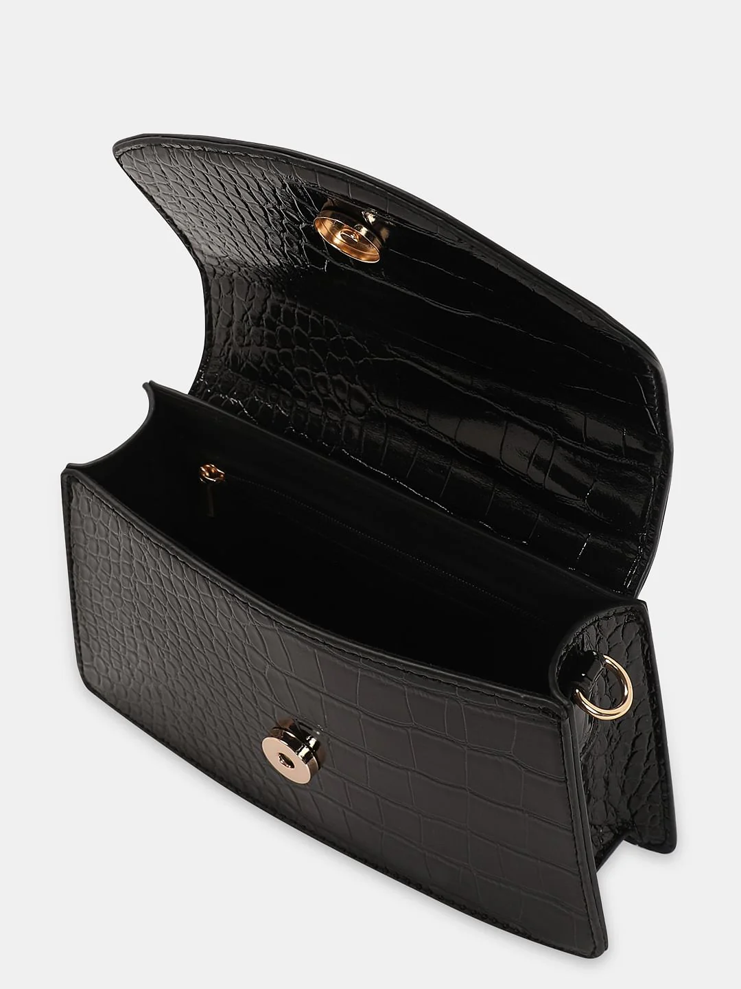 Black Textured Sling Bag - Image 5