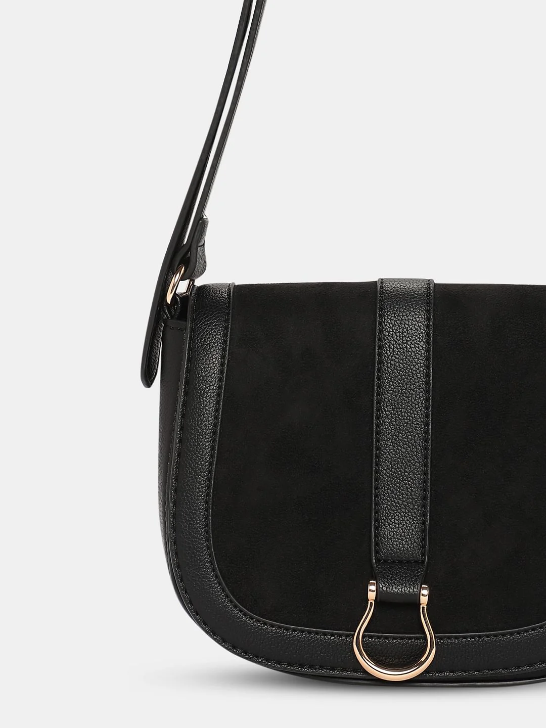Black U-Shaped Sling Bag - Image 4