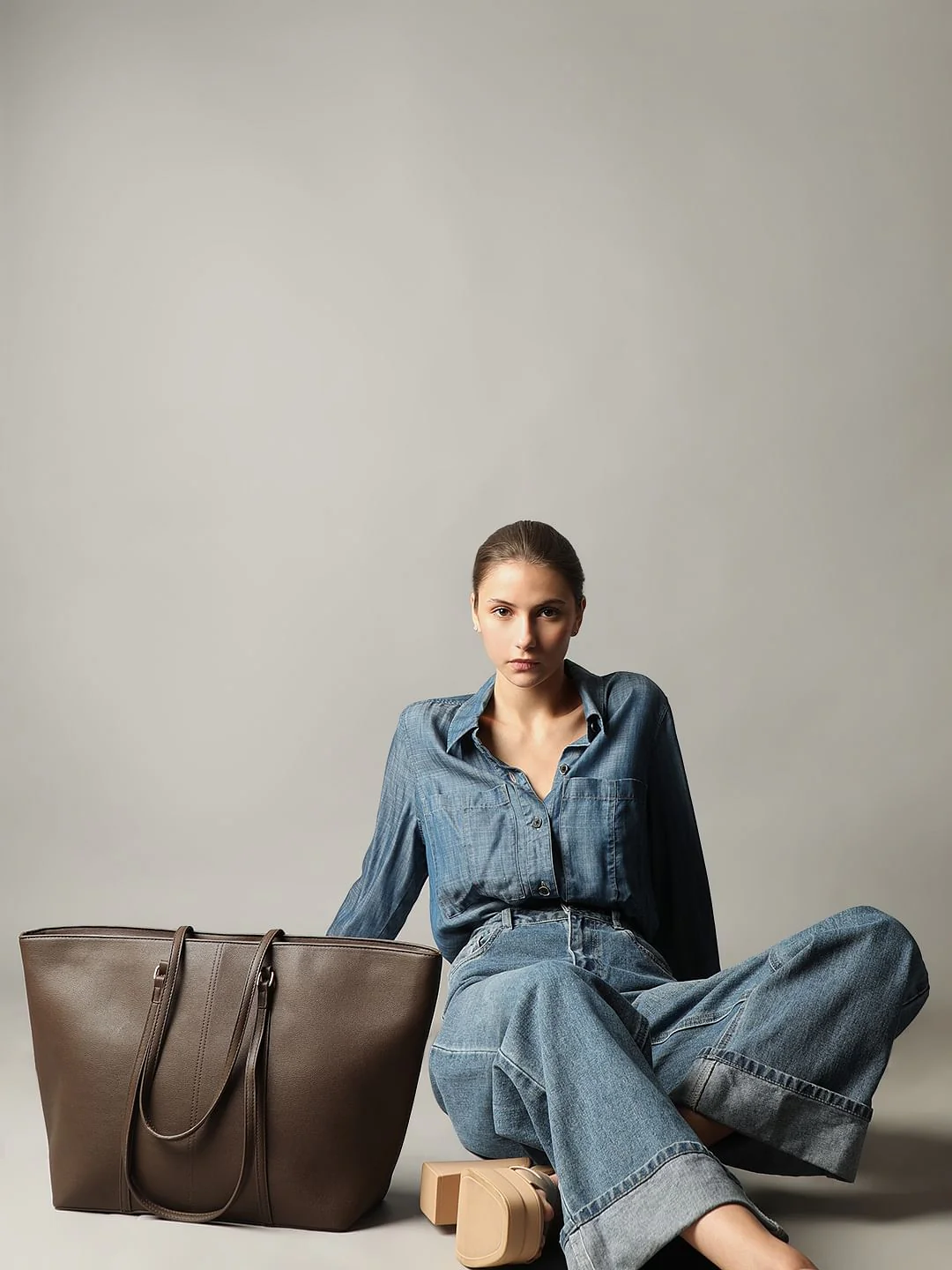 Chocolate Brown Tote Bag