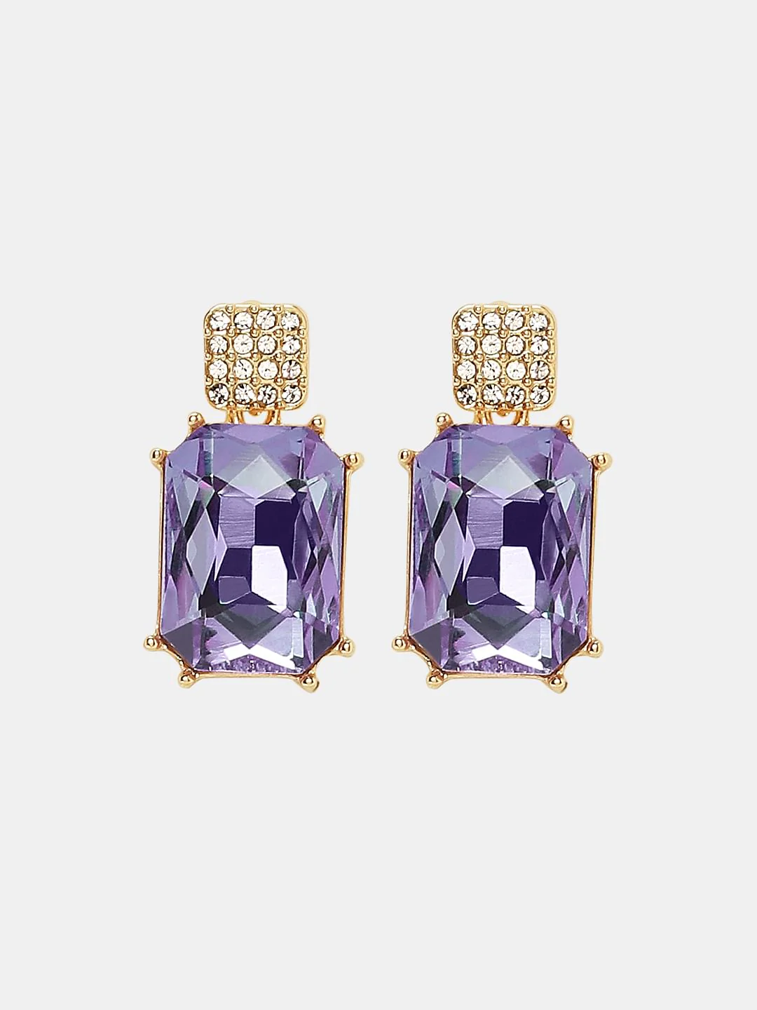 Purple Square Shaped Earrings - Image 2