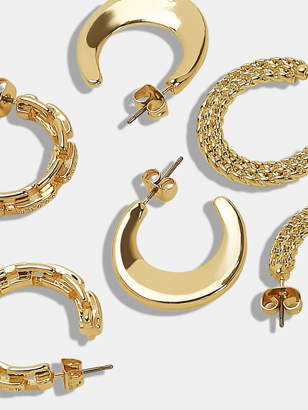 Pack Of 3 Golden Hoop Earrings - Image 3