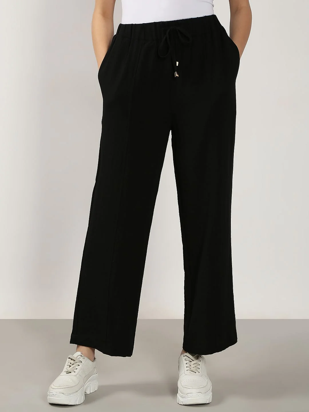 Black High Rise Pants - Image 2