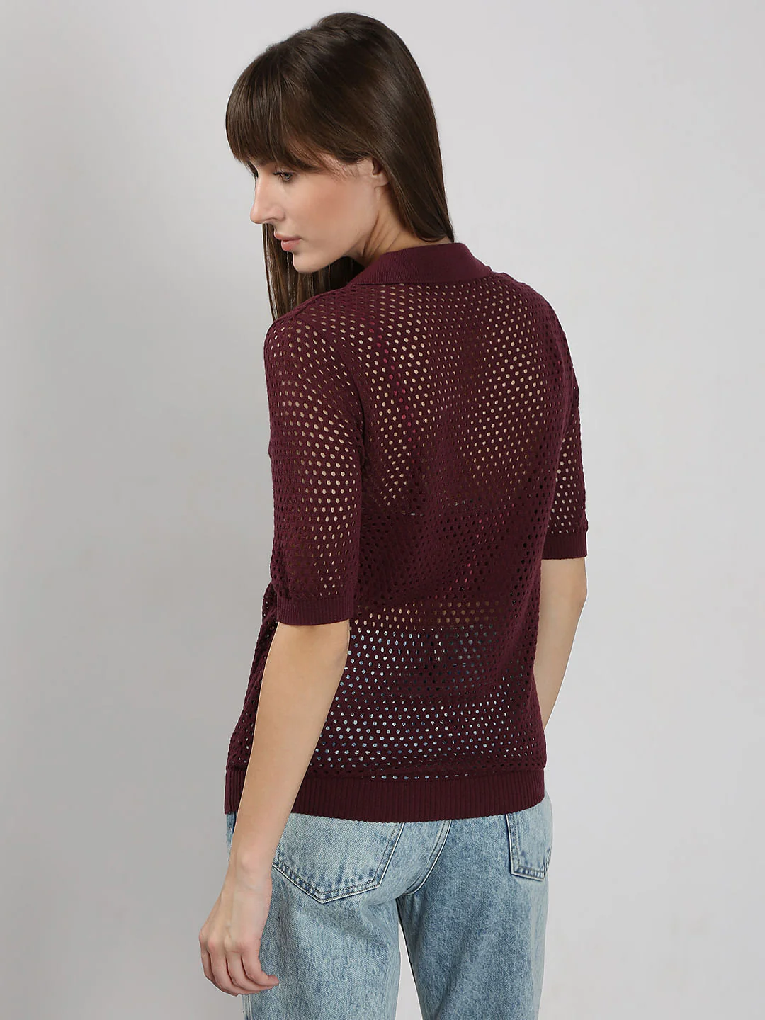 Dark Red Knitted Top - Image 4