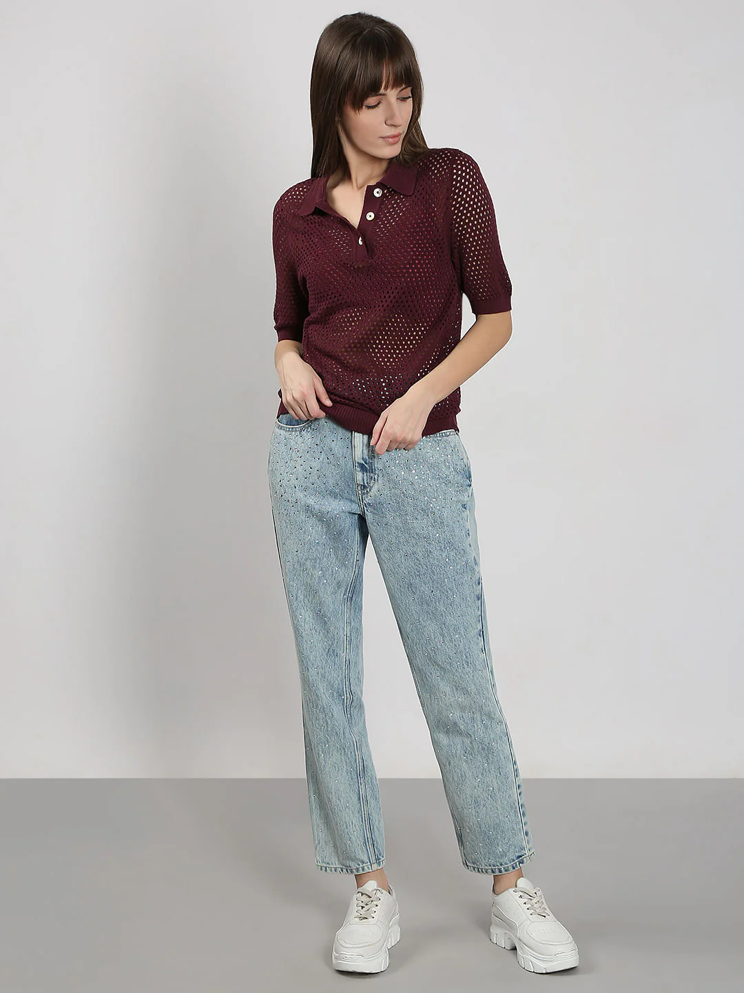Dark Red Knitted Top - Image 5