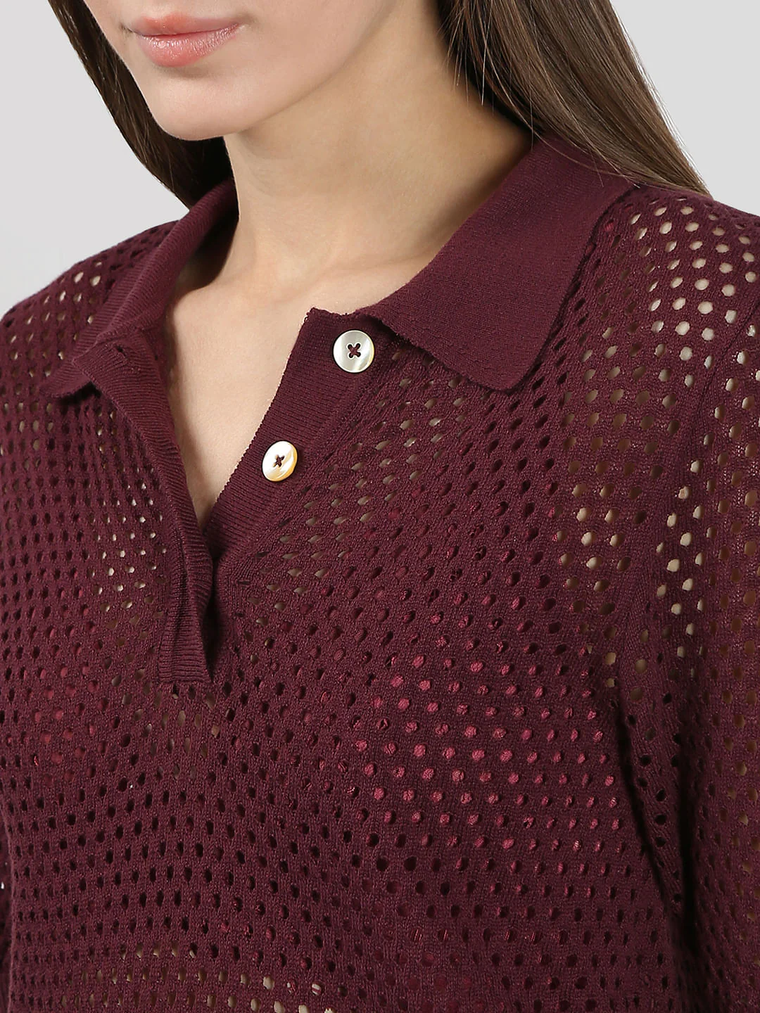 Dark Red Knitted Top - Image 8
