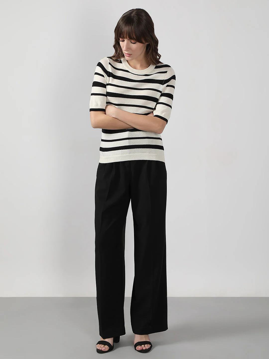 Black & White Striped Knitted Top - Image 5