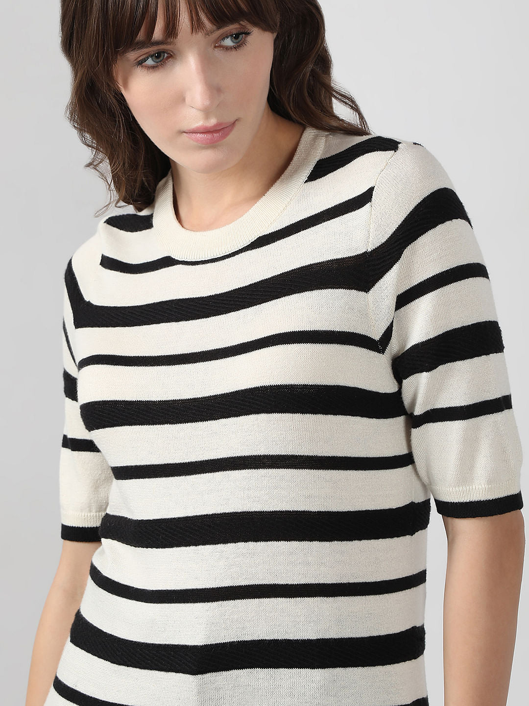 Black & White Striped Knitted Top - Image 6