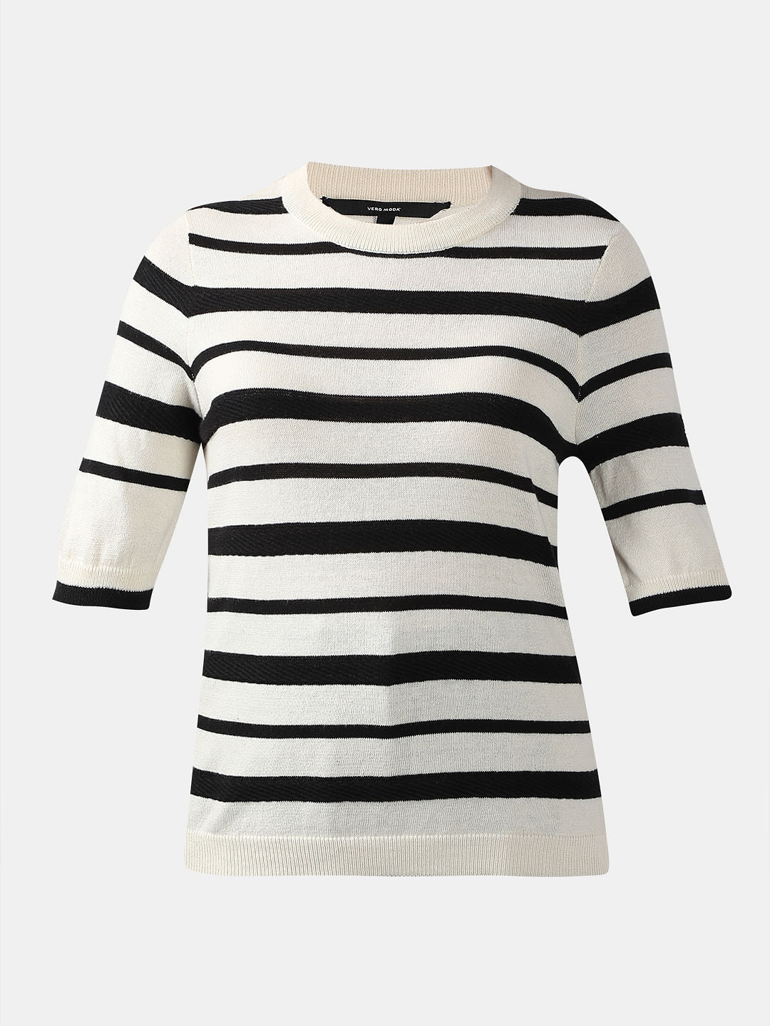 Black & White Striped Knitted Top - Image 7