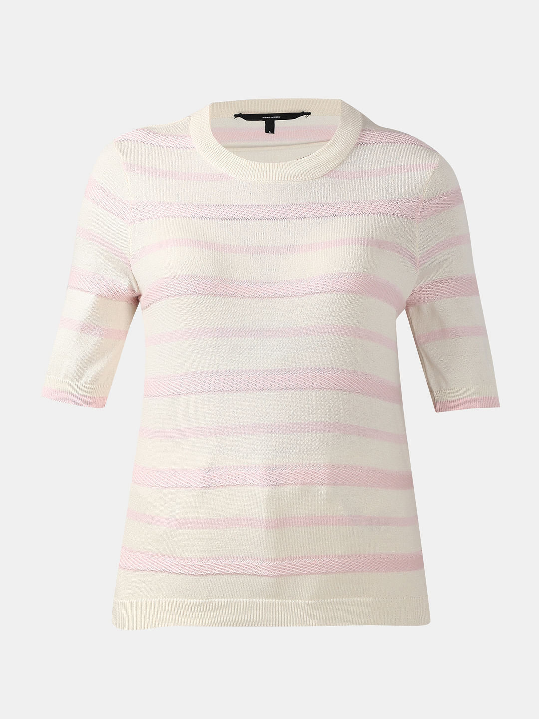 Pink & White Striped Knitted Top - Image 7