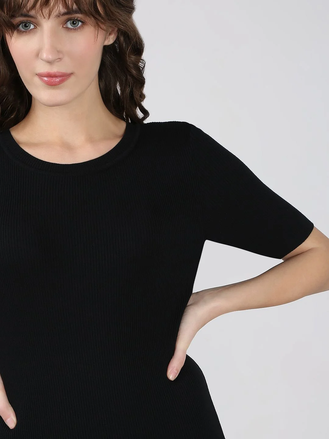 Black Ankle Length Bodycon Dress - Image 5