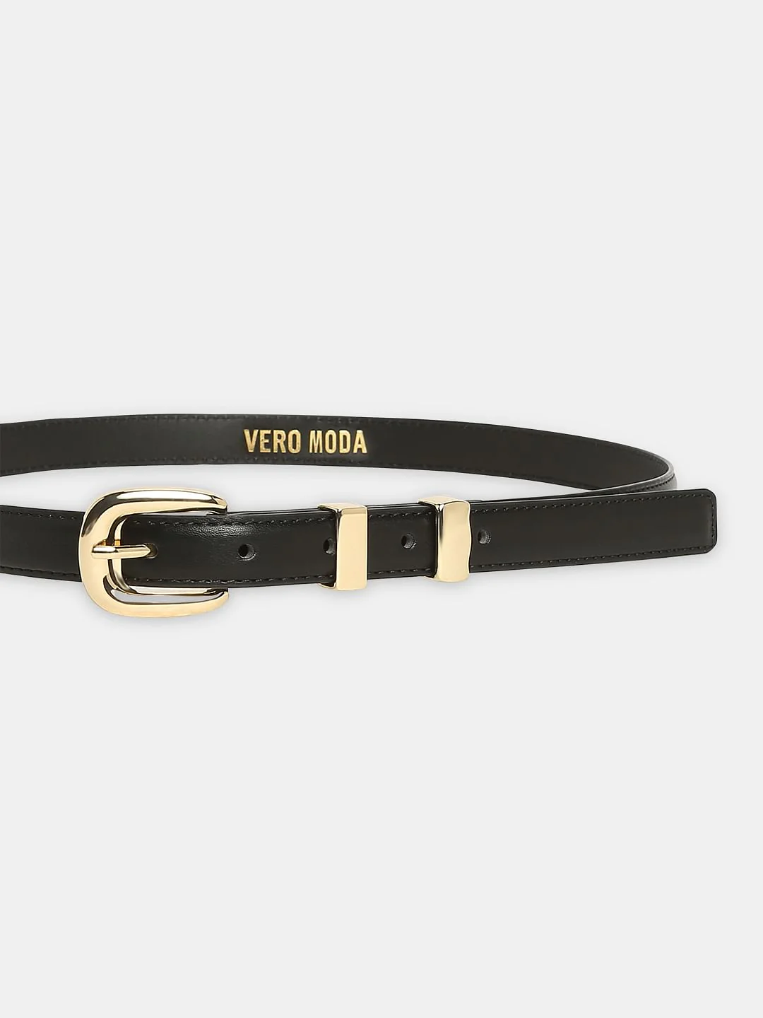 Black Golden Buckle Jeans Belt - Image 4