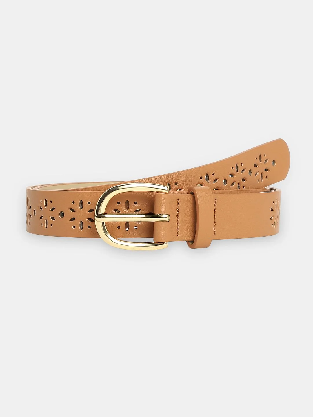 Brown Cut-Out Detail Jeans Belt - Image 2