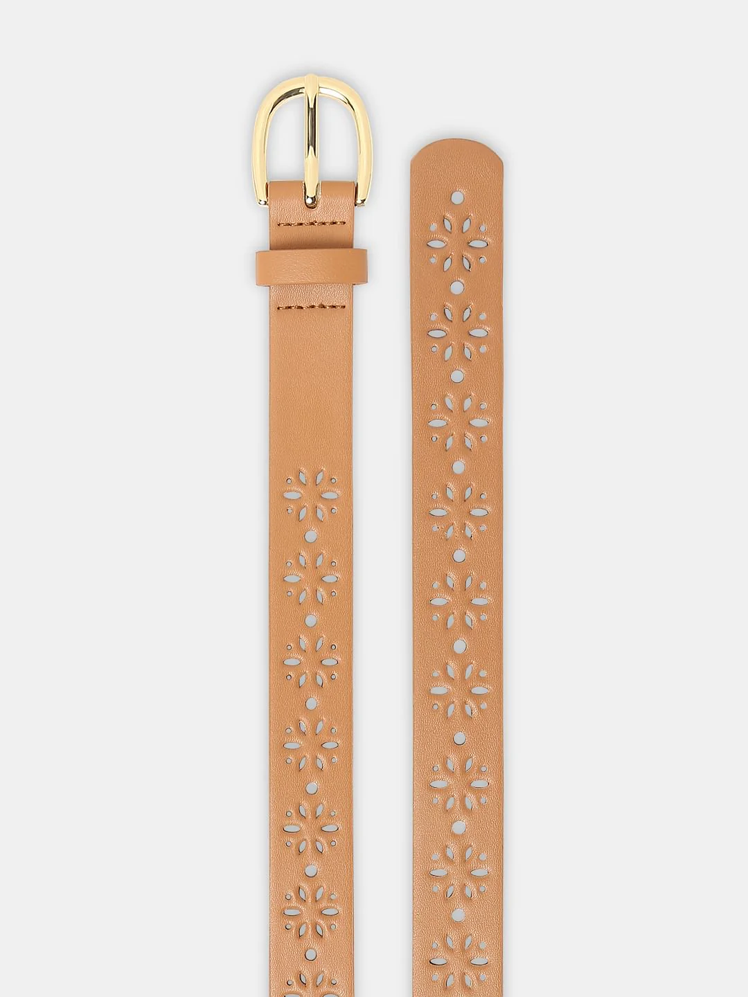 Brown Cut-Out Detail Jeans Belt - Image 3