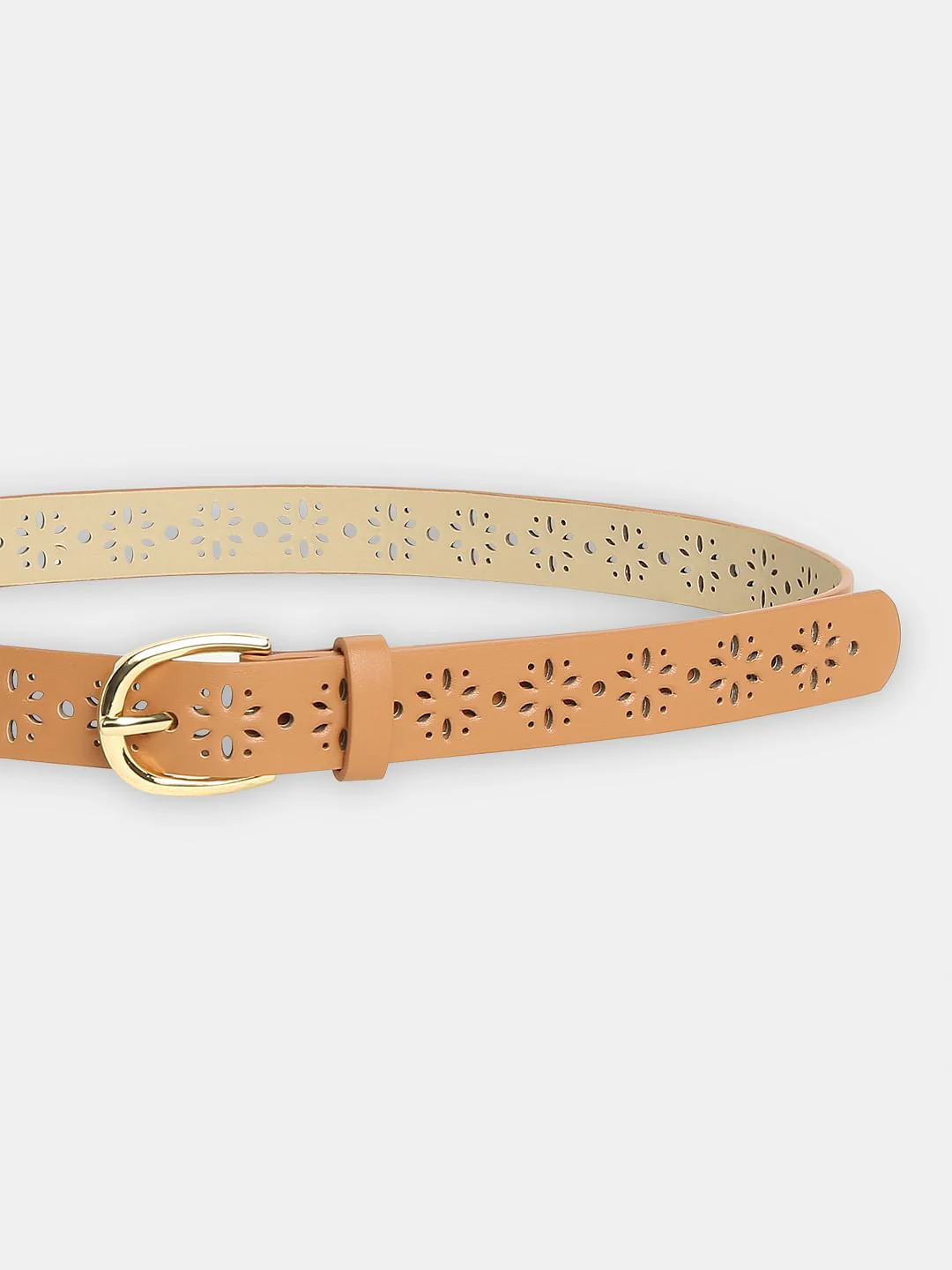 Brown Cut-Out Detail Jeans Belt - Image 4