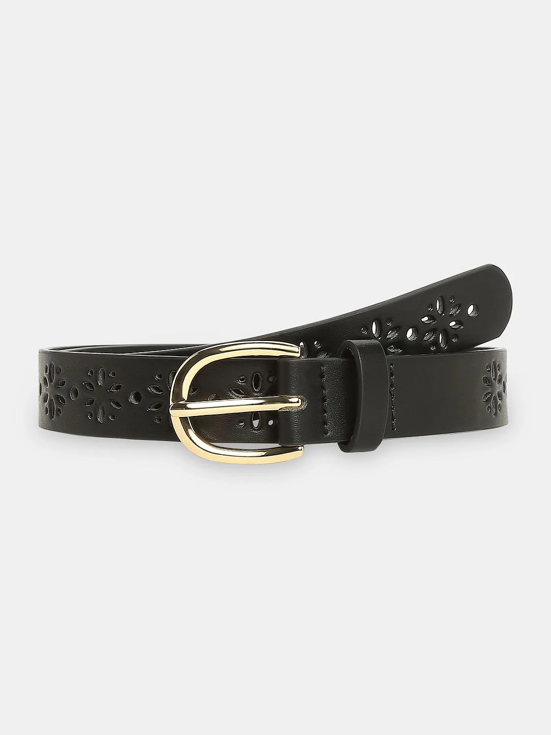 Black Cut-Out Detail Jeans Belt - Image 2