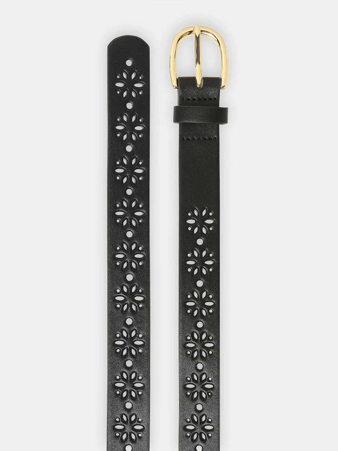 Black Cut-Out Detail Jeans Belt - Image 3