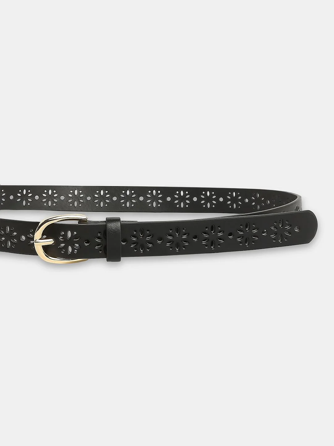 Black Cut-Out Detail Jeans Belt - Image 4