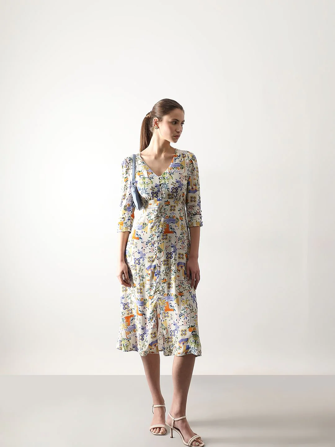 Off-White Printed Midi Dress