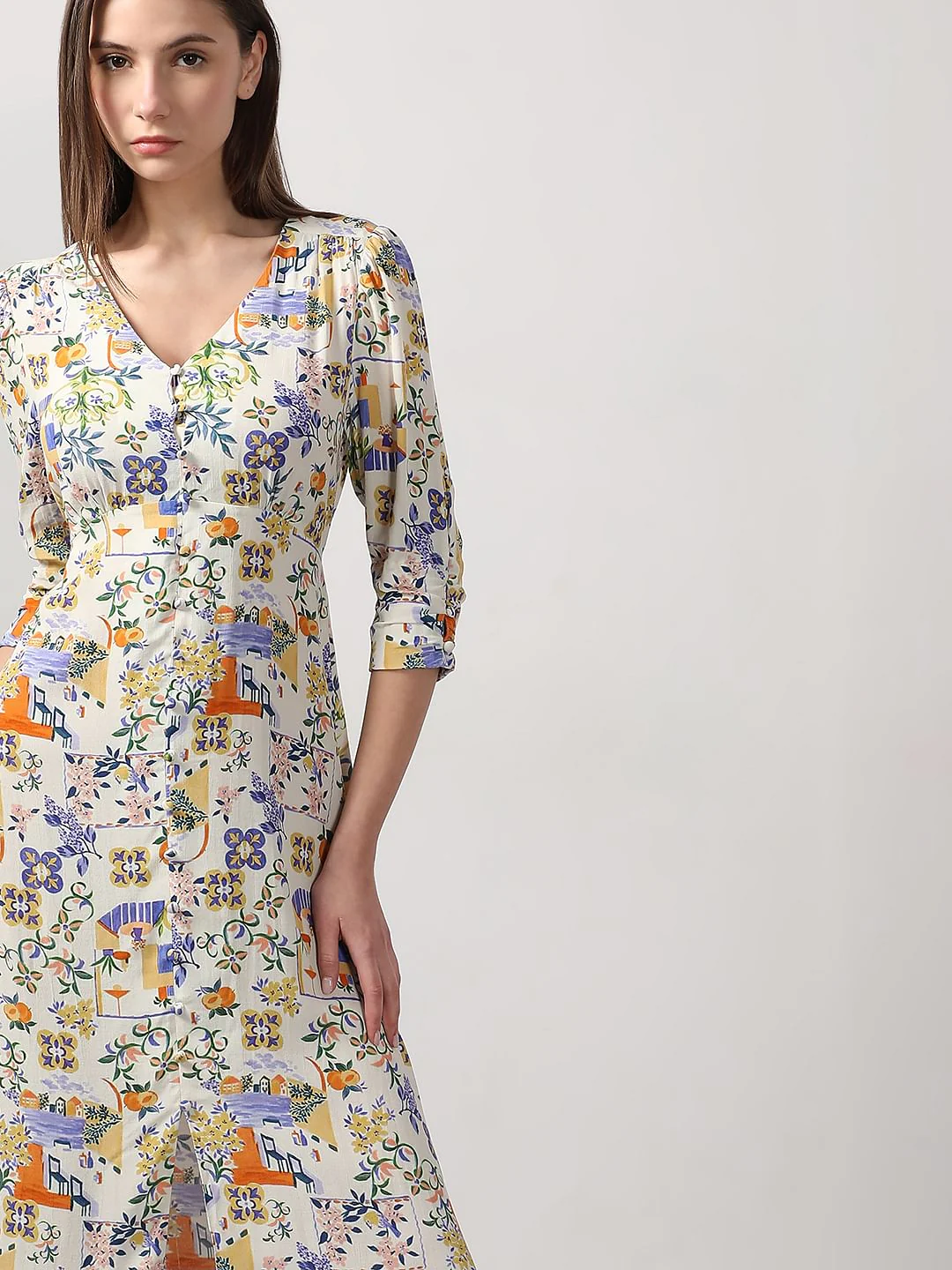 Off-White Printed Midi Dress - Image 5