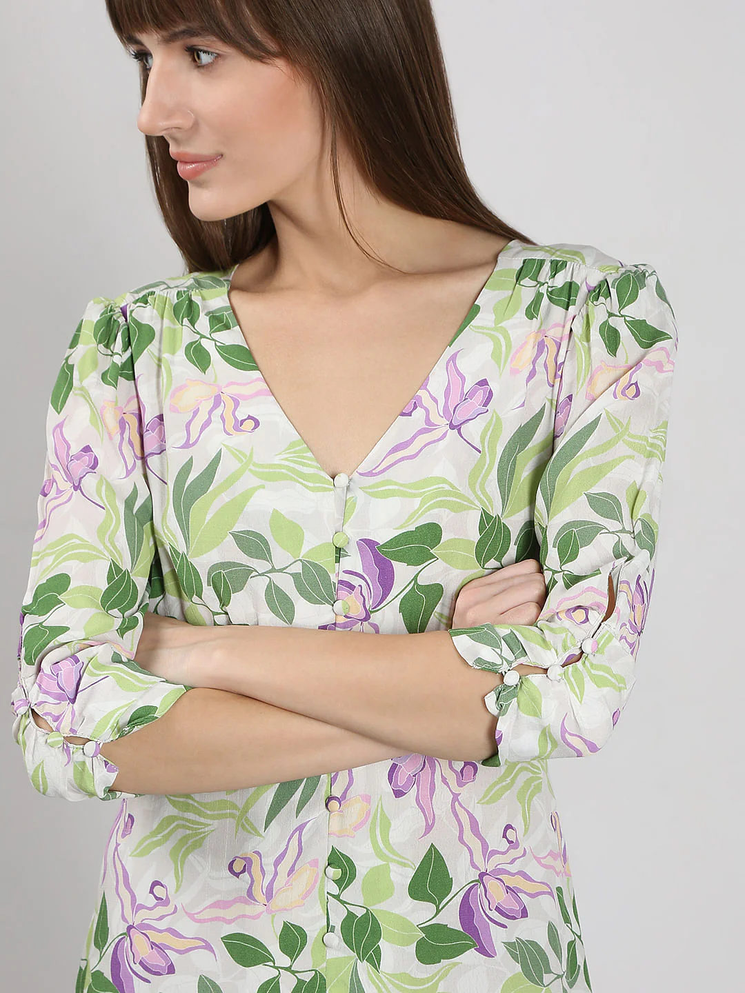 White Printed Midi Dress - Image 5