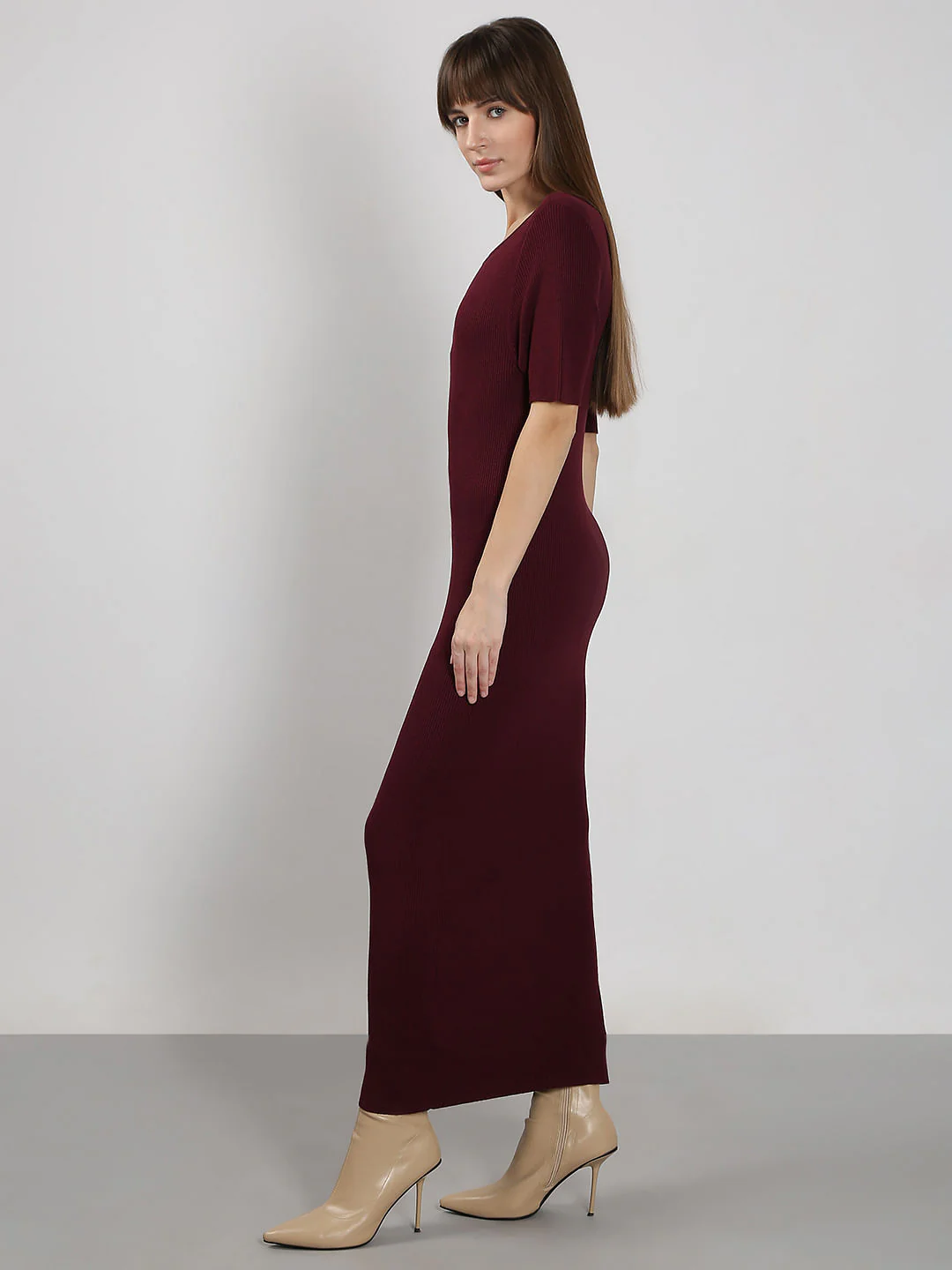 Burgundy Bodycon Dress - Image 3
