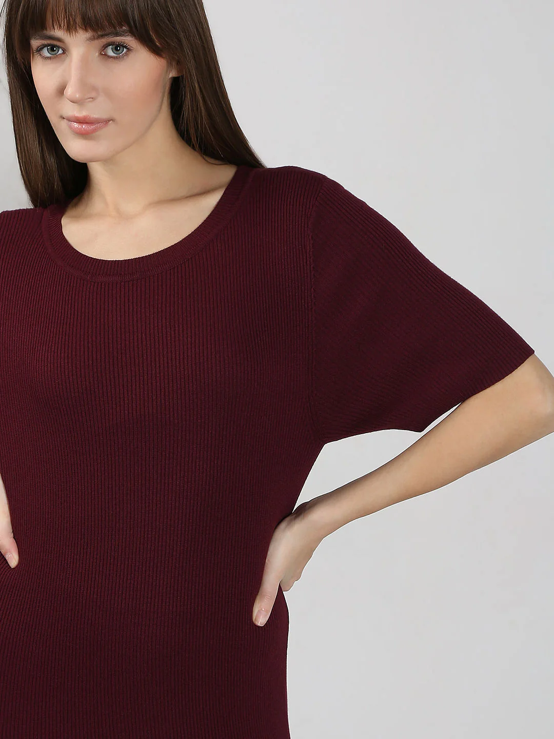 Burgundy Bodycon Dress - Image 5