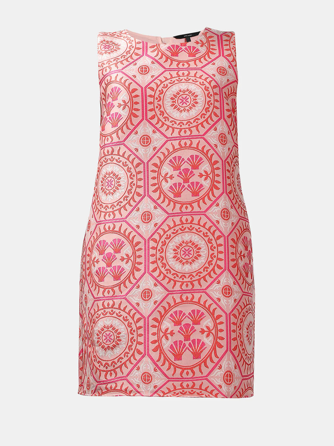 Pink Printed Boxy Fit Mini Dress - Image 7
