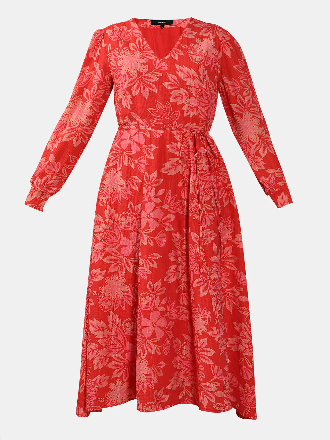 Red Printed Midi Dress - Image 7